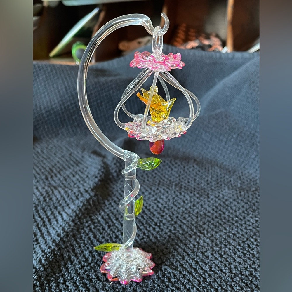 Vintage 70’s Removable Birdcage on hook and Pedestal